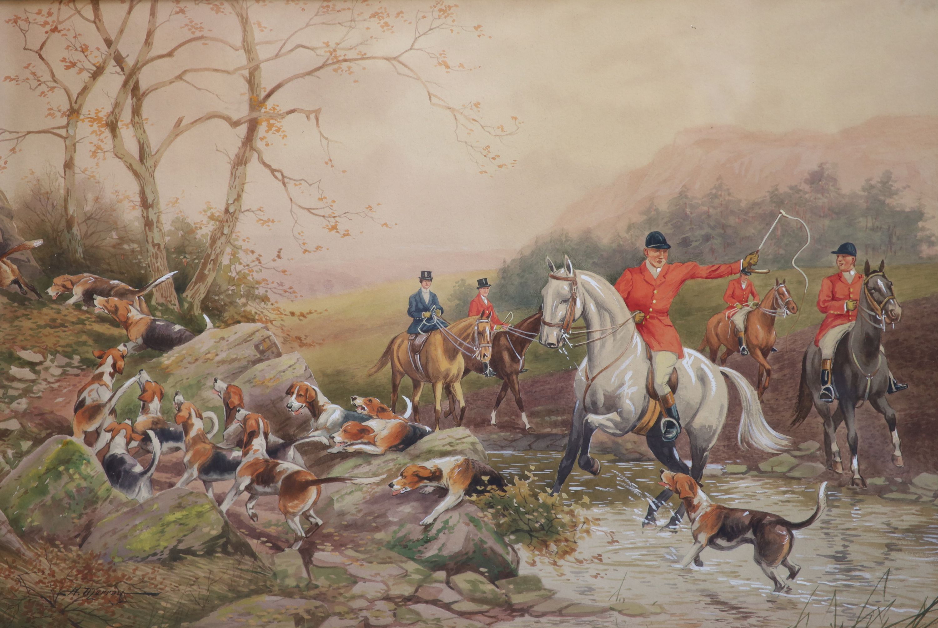 William Murray (1843-1897) Hunting scenes 11.5 x 17.25in.